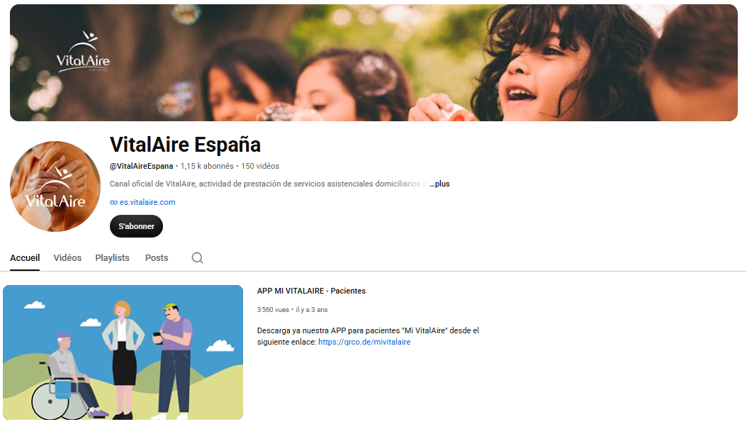 Chaîne YouTube VitalAire España