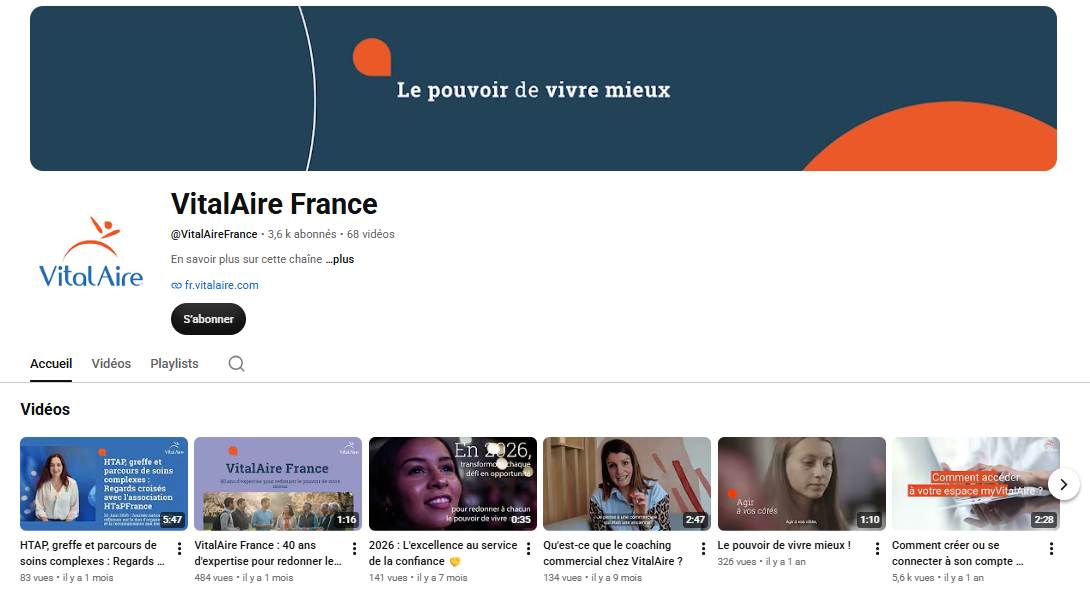 Chaîne YouTube VitalAire France