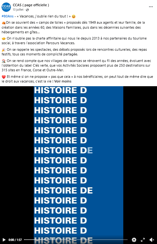 Post LinkedIn de la CCAS