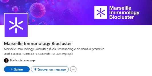 Page LinkedIn du Marseille Immunology Biocluster